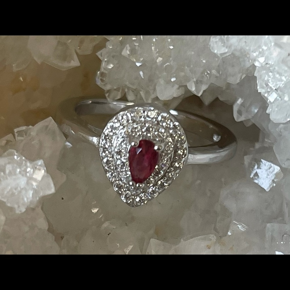 Ruby Sterling Silver Ring - image 2